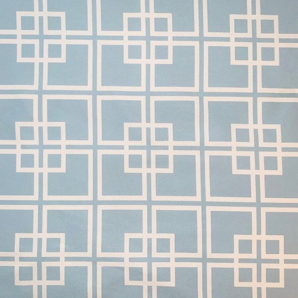 9.16 Yards Free Spirit Vicki Payne Aqua & Cream Fretwork Lattice Trellis Fabric - Picture 1 of 5
